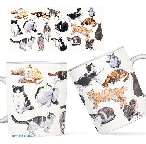 Taza Sublimada Diseño Gatitos