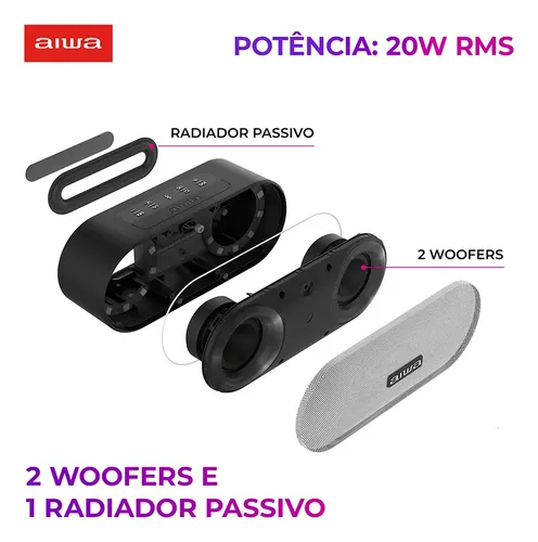 Aiwa AWS-SP-01 Caixa De Som Speaker Bluetooth Cor Preto Aiwa - 4