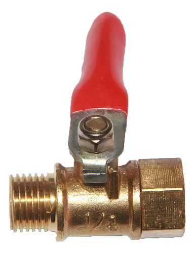 6 Válvula De Bola De Latón 1/4 Mujer A Hombre Rojo