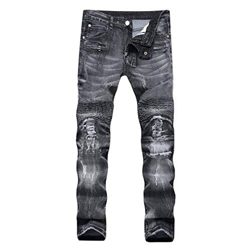 Dant Bulun Jeans Rasgados Para Hombre Ajuste Recto Con Ziper