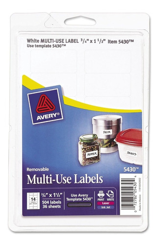 Avery Dennison Â Etiqueta Multiuso 3 4 X 1 2 Color Blanco