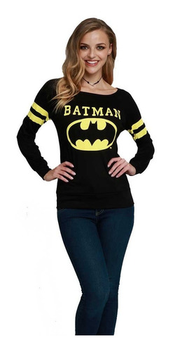 Playera Dama  Batman Manga Larga Con Franjas