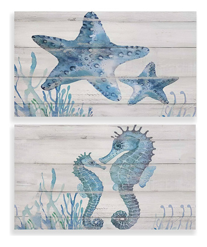 Funny Sea Life Starfish Seahorse Pairs Napa Skin Alfombra De