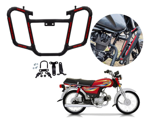 Defensa Parachoque Acero Reforzada Reflejante Moto Universal
