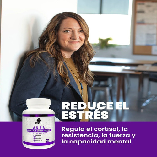 Imagen 7 de 7 de Aura Mo4t - Fórmula Anti Estres Y Soporte De Cortisol