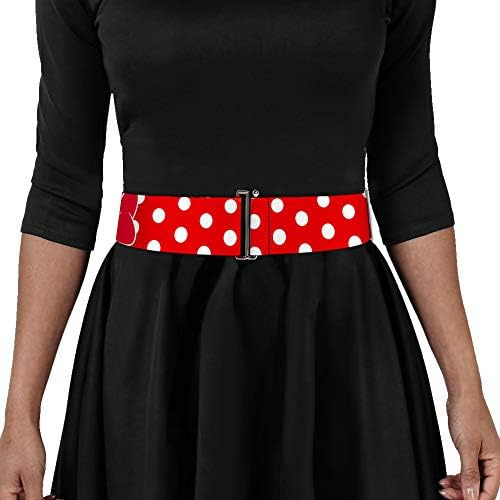 Cinturón Con Hebilla Para Mujer Minnie Mouse Dots Rojo Blanc