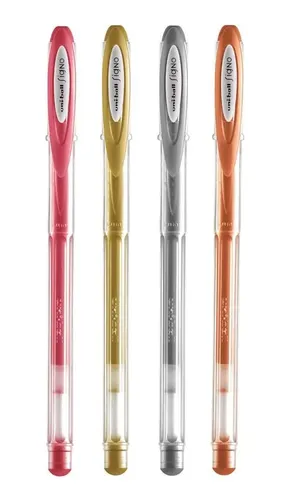 Uni-Ball Signo Gelroller – 3 Stück, 0,7 Mm, Rosa Metall, Für Langes, Smoothes Schreiben