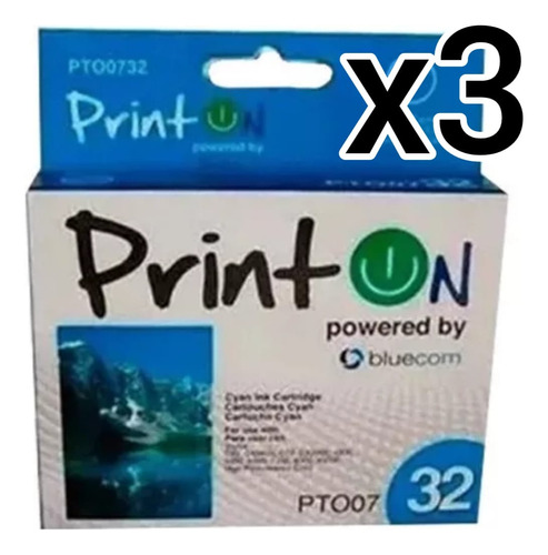 Cartucho Printon Pto 0732 Cian P/epson