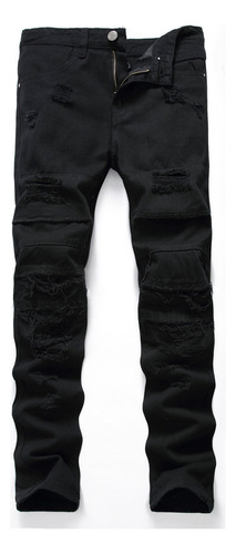 Pantalones Casuales Negros High Street Jeans 2024 Para Hombr