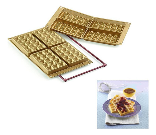 Forma Molde Waffle Retangular Silicone Classic Silikomart