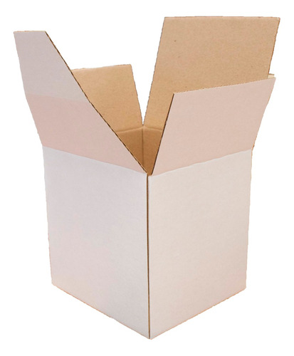 12 Cajas Cuadradas Blancas 15x15x15 Cartón Embalaje Y Envíos