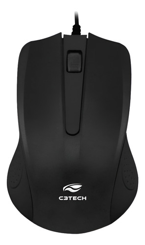 Mouse Usb Fio C3tech Ms-20bk 3 Botoes Preto Pc Notebook