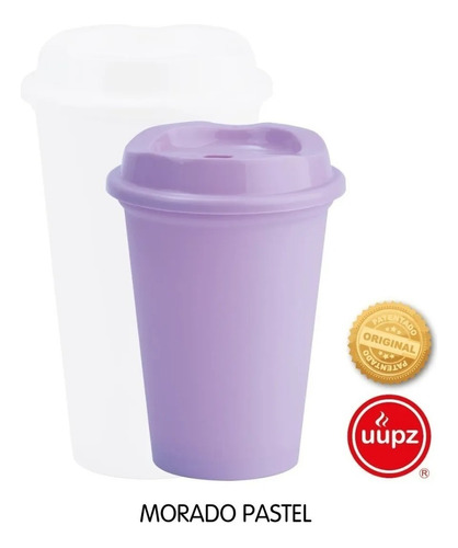 20 Vasos Reusables Rígidos Mini Cafeteros / Mini Star 12 Oz. Color Morado pastel