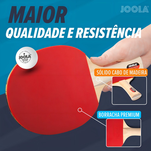 Juego de raquetas de tenis de mesa Joola Family Set, color negro, tipo cable cóncavo