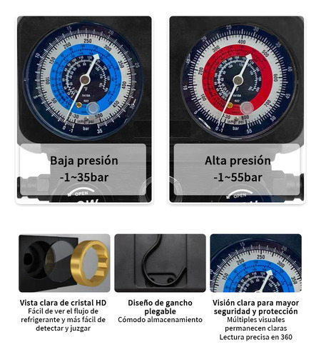 Juego De Manómetros De Refrigeración R22 R134a R410a R404a