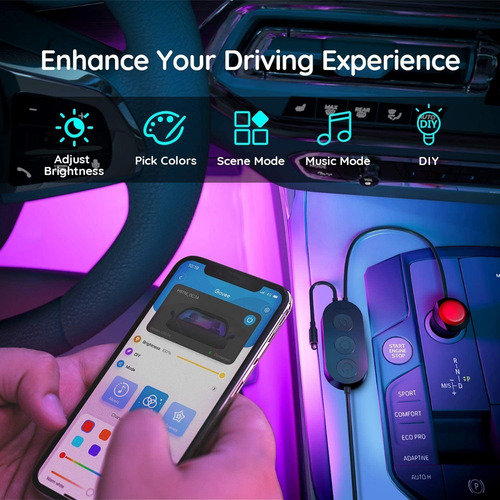 Govee Luces Interiores De Coche Led Rgb Control App Y Remot
