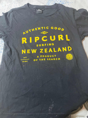 Remera Negra Manga Corta Talle 10 Años Rip Curl