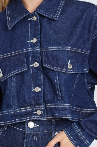 Imagem 4 de 5 de Jaqueta Jeans Trucker Cropped Myft