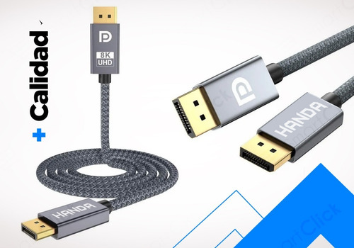 Imagen 6 de 10 de Cable Displayport 1.4 8k @60hz / 4k @144hz / 2k @165hz 2.2mt