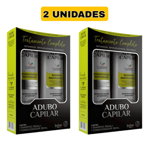 2 Kit Shampoo Condicionador Restaurador Tratamento Capilar