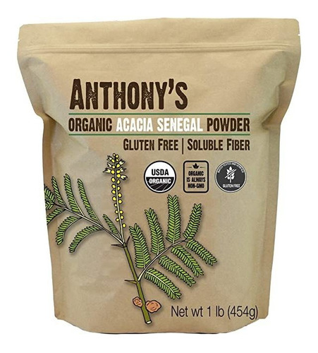 Anthony's Organic Acacia Senegal En Polvo, 1 Libra, Lote Pr