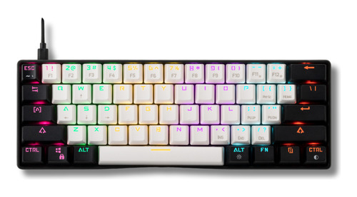 Teclado Gamer Gamdias Aura Gk2 Switch Blue Abnt2 Branco E