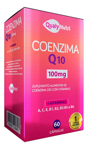 Coenzima Q10 Com Vitaminas 100mg 60cáps Qualynutri Sabor coenzimaq10 100mg 60 capsulas