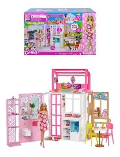 Playset Barbie com Boneca - Casa Mobiliada 360 Graus - Mattel