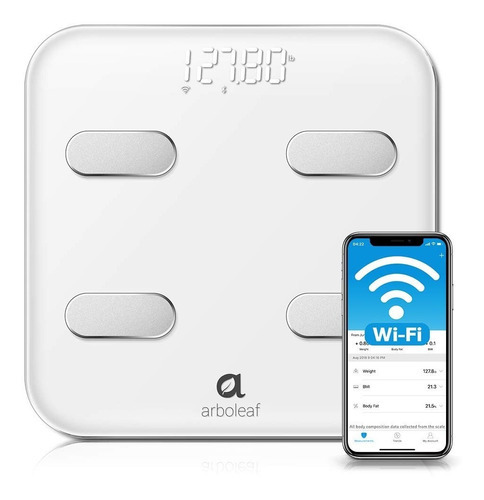 Bascula Con Wi-fi Bluetooth Y 14medidas Corporales -arboleaf Color Blanco