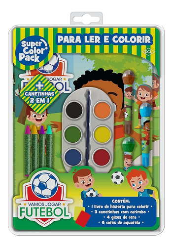 Livro Vamos Jogar Futebol - Super Color Pack - Para Ler E Colorir - Desconhecido [00]