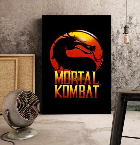 Cuadro Mortal Kombat Lamina Bastidor 27x42 Decoración Gamer