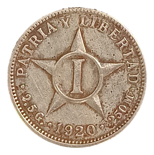 Moneda Cubana 1 Centavo 1920 Mb Km 9.1