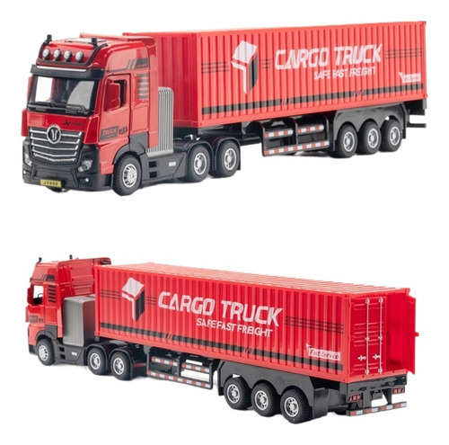 Container Truck Miniautos Metal Con Luces Y Sonido 1/50