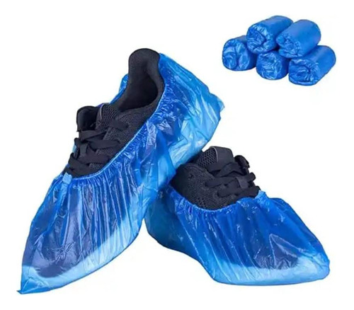 Cubre Zapato Plastico Color Azul 100unidades Electromedicina