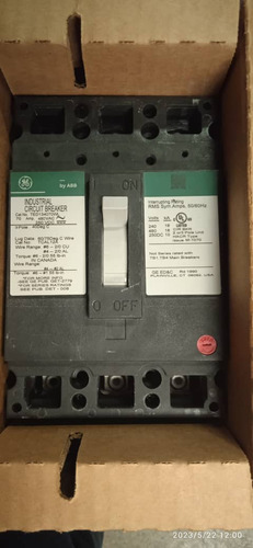 Breaker Trifasico 70 Amp General Electric Industrial Ted 