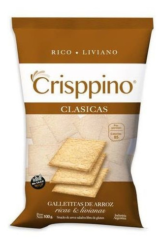 Galleta Cracker De Arroz Crisppino Regular X 100 Grs