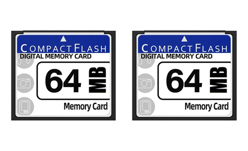 2 Tarjetas De Memoria Compact Flash De 64 Mb Para Cámara, Ma