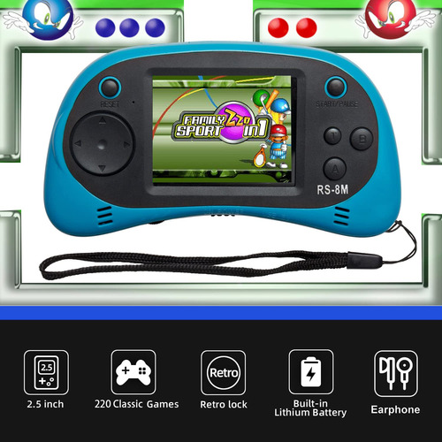 Consola De Jogos Portátil E-mods Gaming Kids 16 Bit W/ 220 G