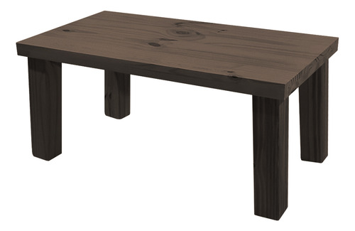 Mesa Ratona Rectangular Con Patas Rectas 3x3 80cm Estilo Moderno Nogal