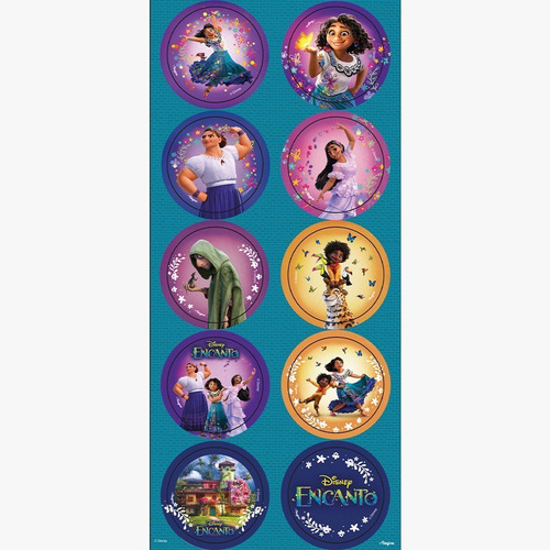 Imagem 2 de 2 de 30 Adesivos Encanto Disney - 3 Cartelas Com 10 Adesivos Cada
