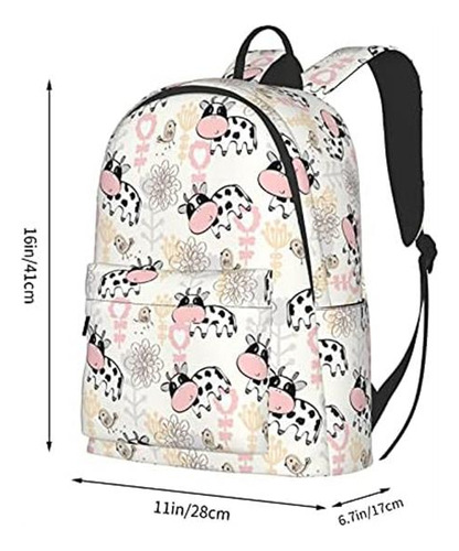 Fehuew Mochila De 16 Polegadas Fazenda Bonito Leite Vaca Mo