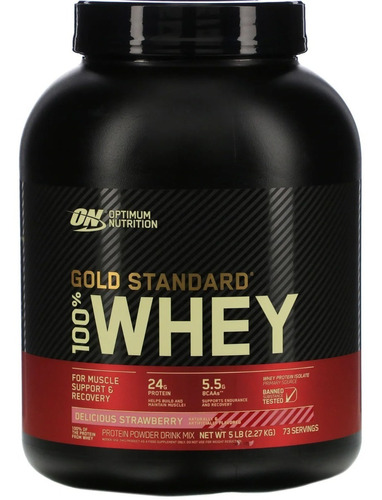 Suplemento Gold Standard 100% Whey Proteína Morango 2,27kg