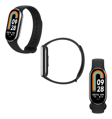 Relógio Xiaomi Mi Band Smart 8 Aprova D'agua Com Caixa Preto Pulseira Preto