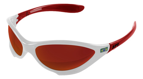 Óculos De Sol Spy 45 - Twist Branca - Haste Vermelha