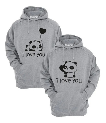 Sudaderas Pandas Parejas Pack 2 Pzs Amor Novios Envío Gratis