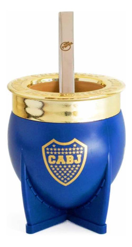 Mate Pampa Boca Juniors + Bombilla + Packaging Oficial