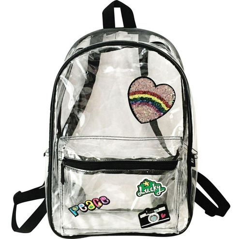 Mochila Transparente Cristal Kit Peace Lucky