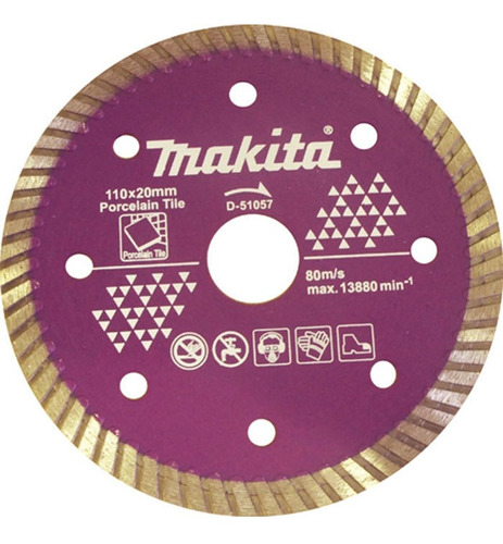 Makita Disco Diamantado 110mm X 20mm Turbo/seco/porcelanato