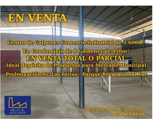 Imagen 1 de 6 de En Venta Centro De Galpones Comercio-industrial 3.600m² En Z.i. Sur Con Frente A Prolong. Av. Las Ferias.