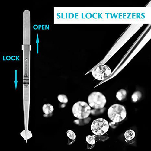 Pinzas De Joyería De Diamante De 3 Piezas Con Ranura, Tambié
